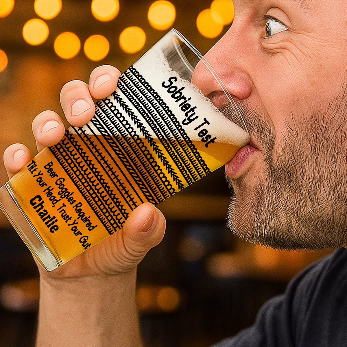 Test de sobriété à la bière - Verre à bière personnalisé