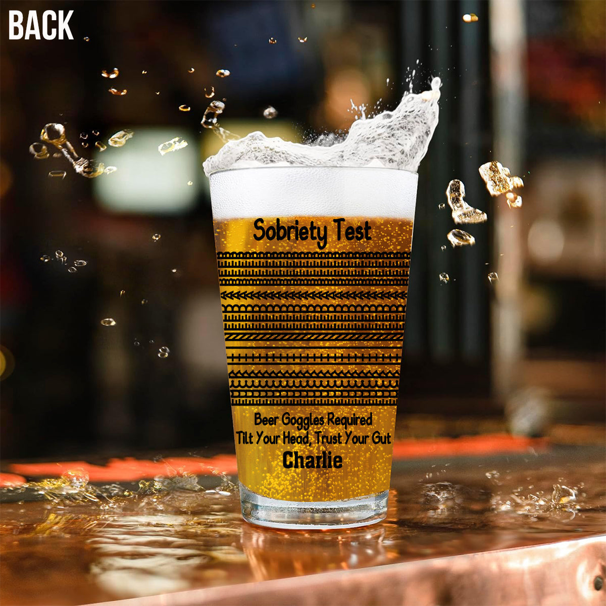 Test de sobriété à la bière - Verre à bière personnalisé