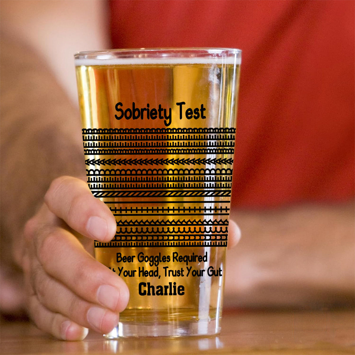 Test de sobriété à la bière - Verre à bière personnalisé