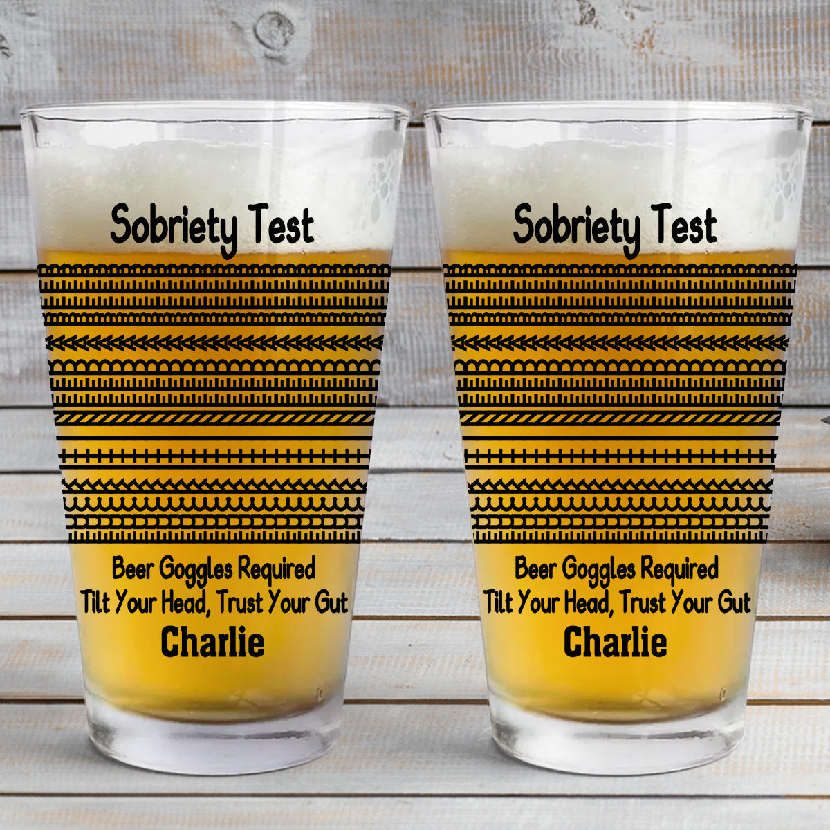 Test de sobriété à la bière - Verre à bière personnalisé