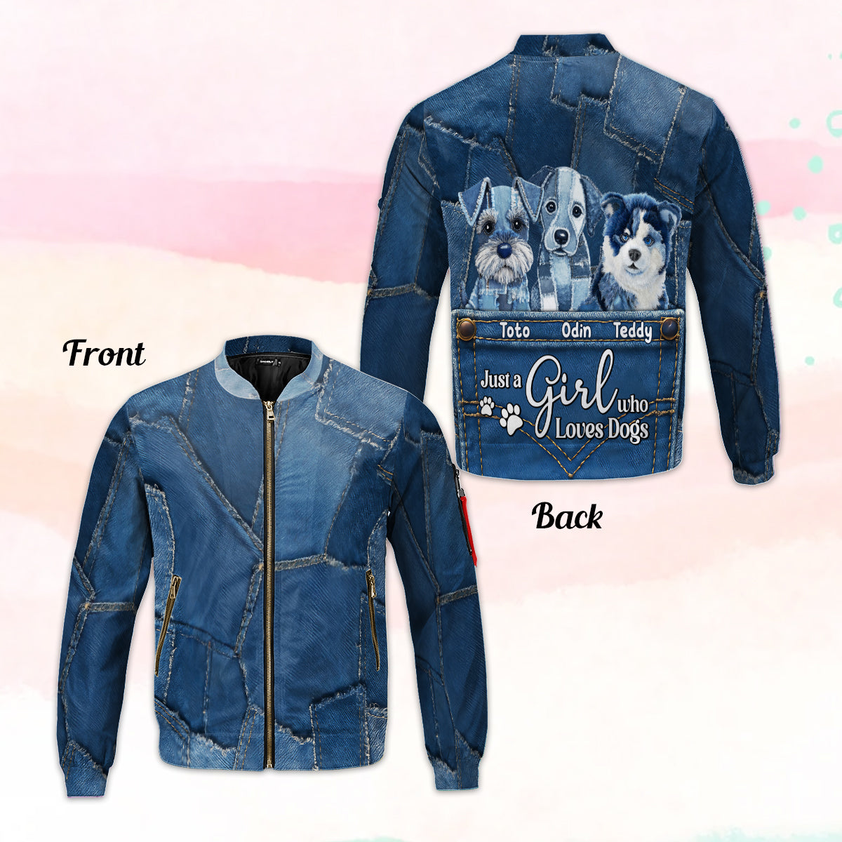 Just A Girl Who Loves Dog - Personalized Dog Bomber Jacket