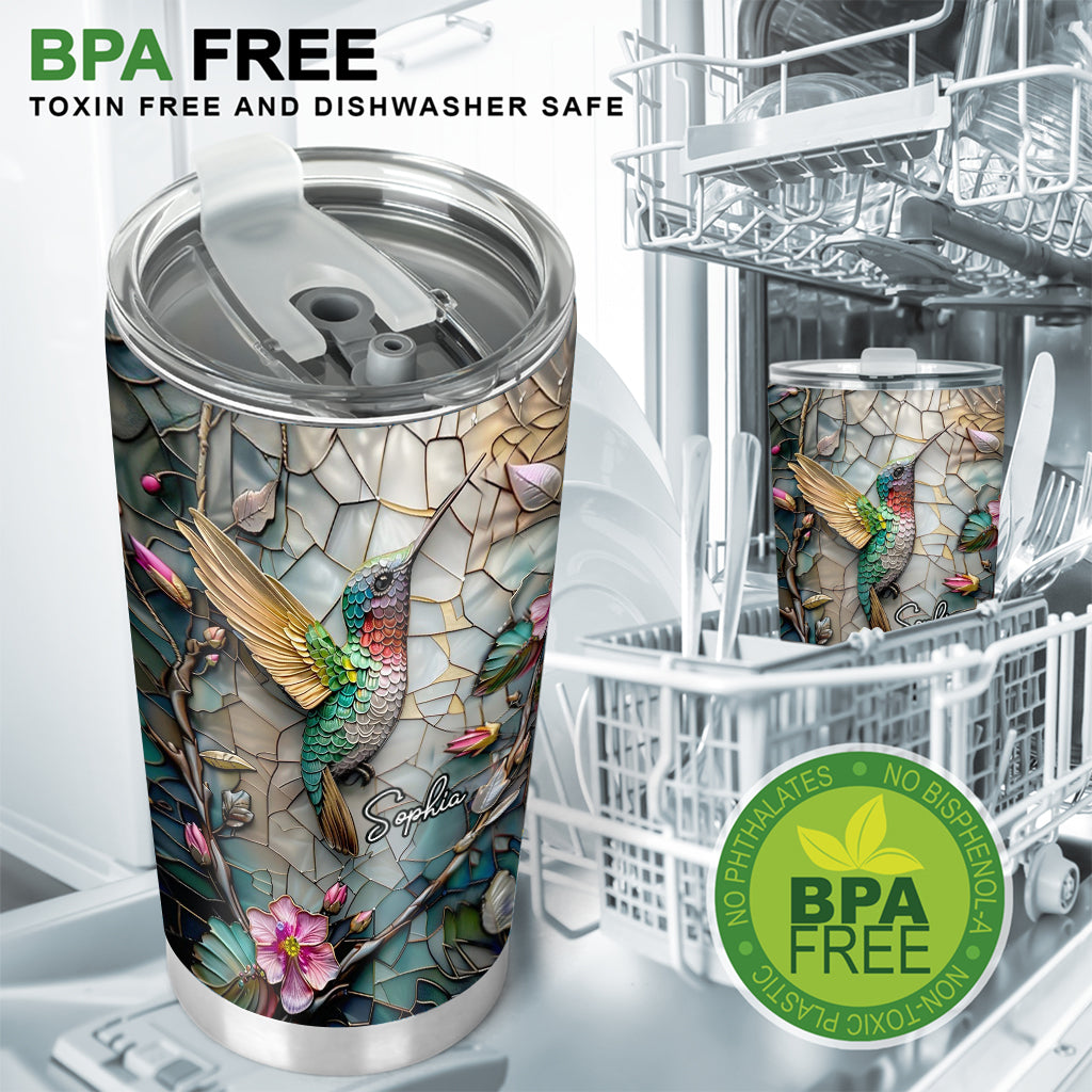 Gobelet de jardinage personnalisé avec motif colibri artistique