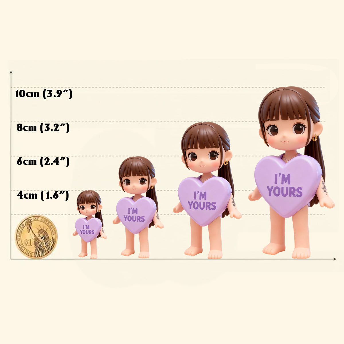 Bonbons en forme de cœur avec photo personnalisée - Figurine 3D personnalisée pour couple