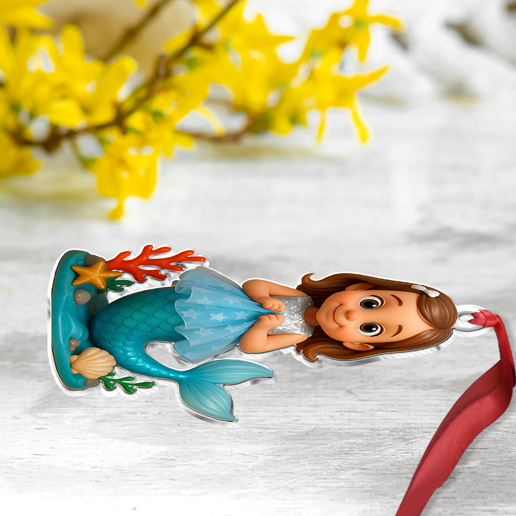 Ornement personnalisé à partir de n'importe quelle photo, cadeau idéal pour les petites filles passionnées de sirènes - Ornement personnalisé pour enfant.