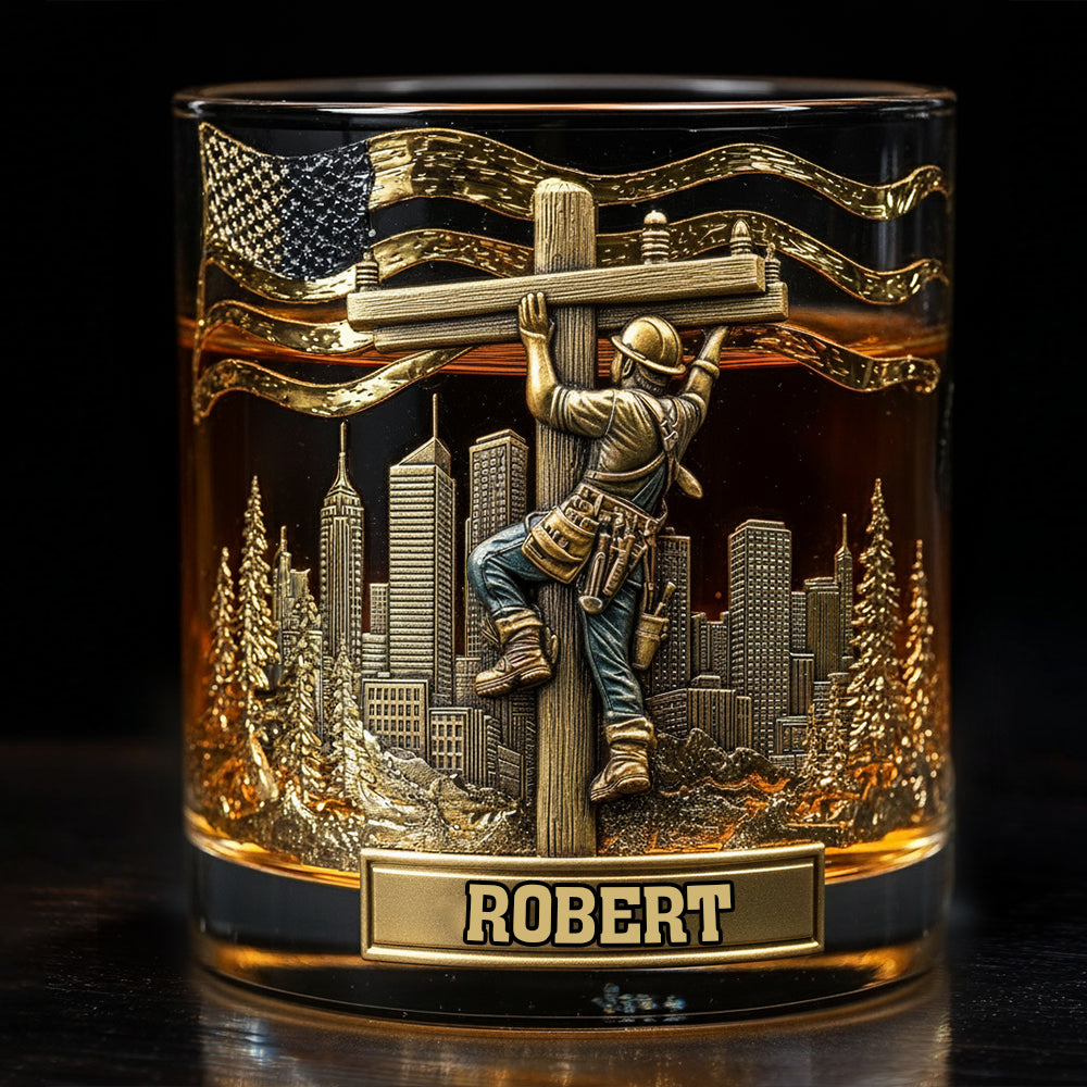 Verre à whisky personnalisé « Lineman Legacy Glass » – Verre à whisky « Lineman Legacy Glass »