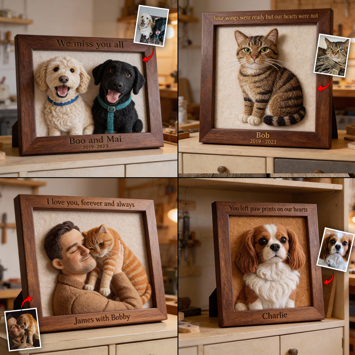 Tu as laissé des empreintes de pattes dans nos cœurs - Plaque acrylique personnalisée en forme de chien