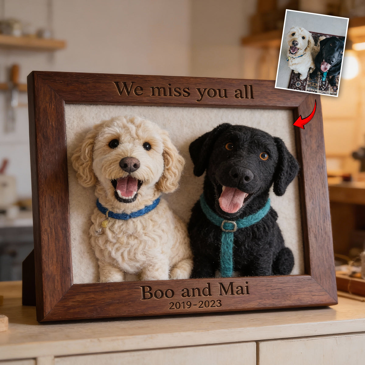 Tu as laissé des empreintes de pattes dans nos cœurs - Plaque acrylique personnalisée en forme de chien