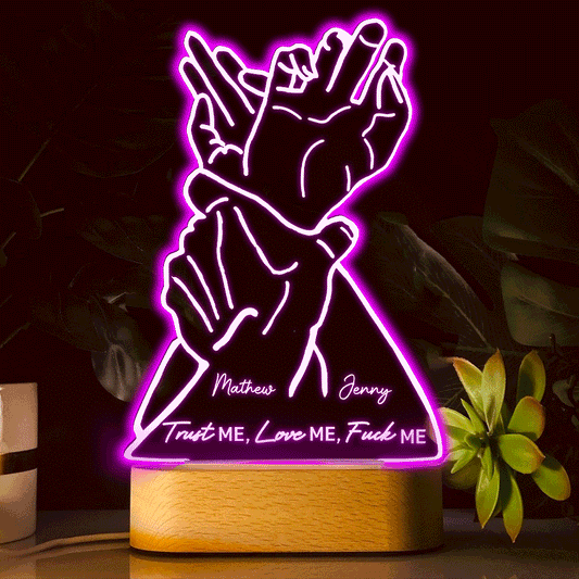 Fais-moi confiance, aime-moi - Socle lumineux personnalisé pour couple