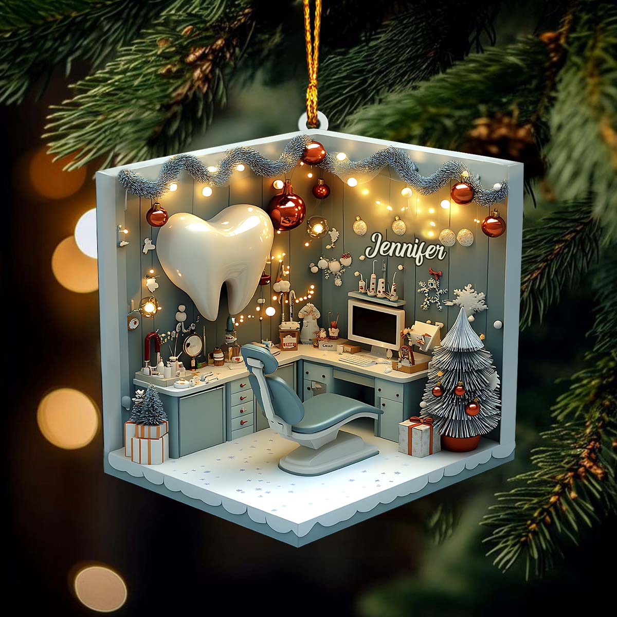 Dental Clinic - Personalized Dentist Ornament