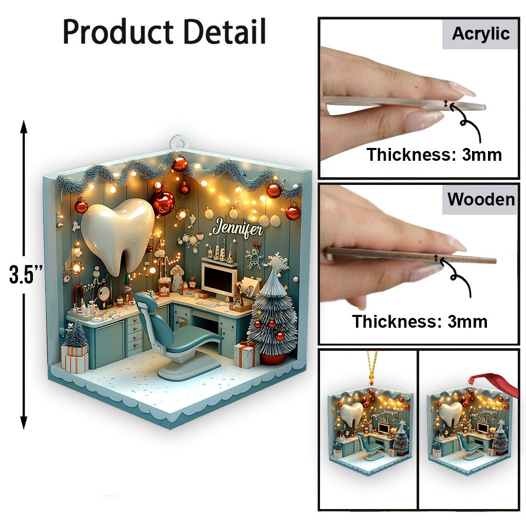 Dental Clinic - Personalized Dentist Ornament