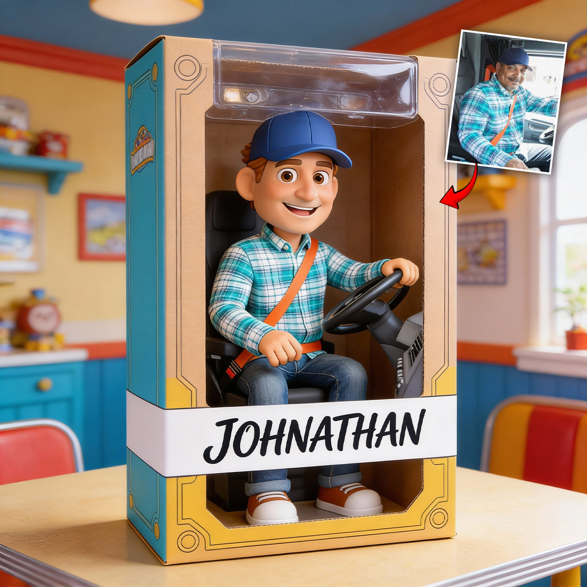 Cadeaux pour camionneurs - Plaque acrylique personnalisée en forme de camionneur