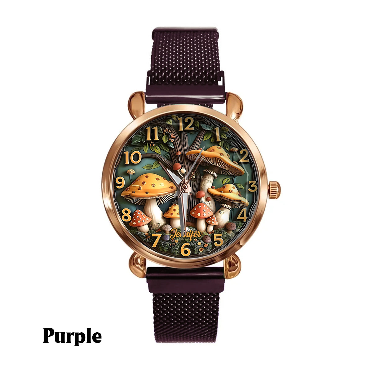 Mushroom and Tree - Personalized Hippie Women Hand Watch