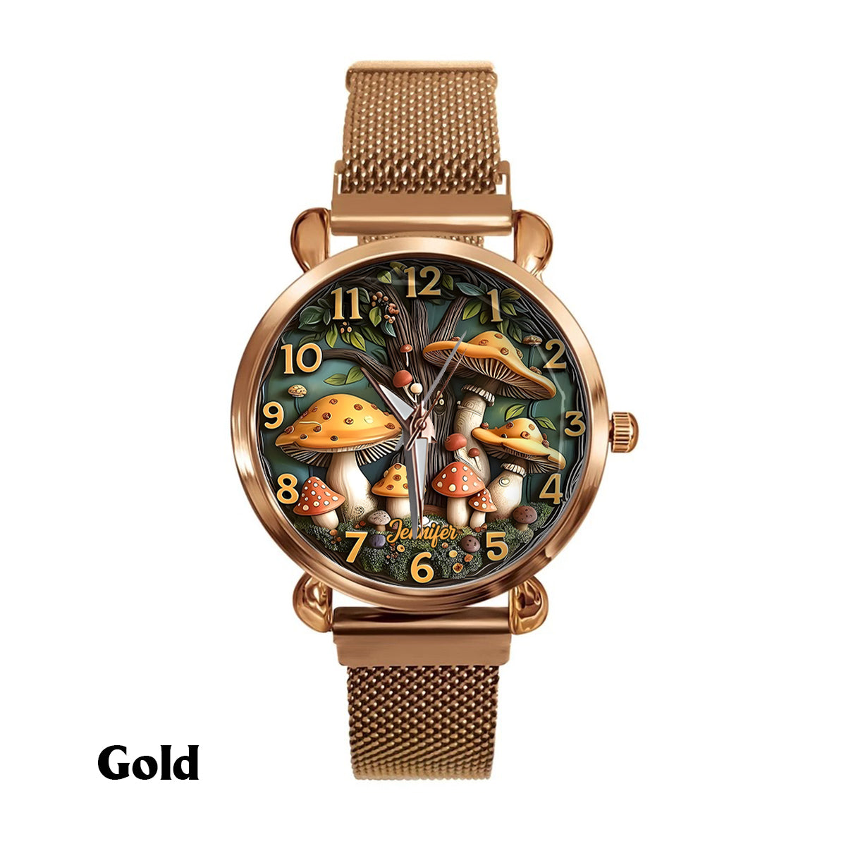 Mushroom and Tree - Personalized Hippie Women Hand Watch