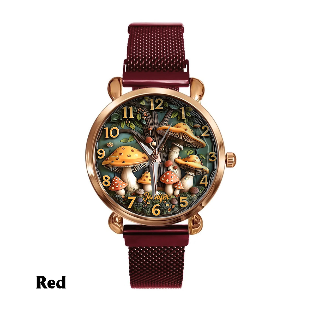 Mushroom and Tree - Personalized Hippie Women Hand Watch