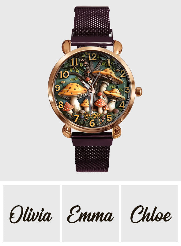 Mushroom and Tree - Personalized Hippie Women Hand Watch
