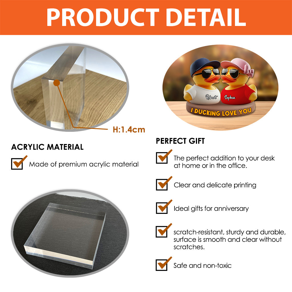 Je t'aime à la folie - Plaque acrylique personnalisée pour couple