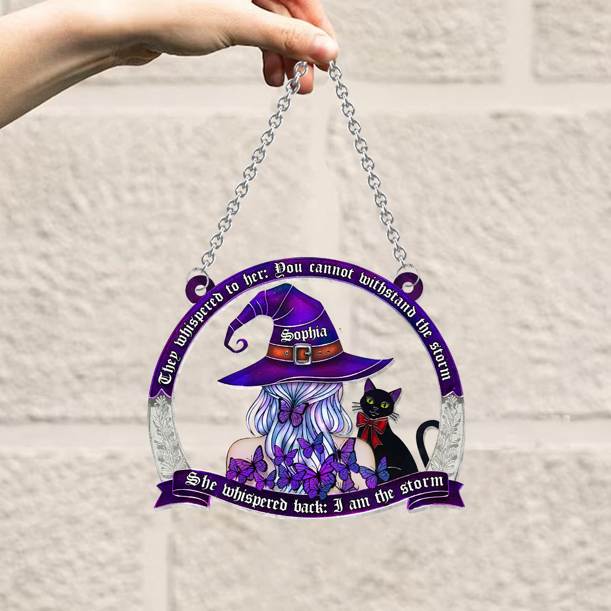 I Am The Stom - Personalized Witch Window Hanging Suncatcher Ornament