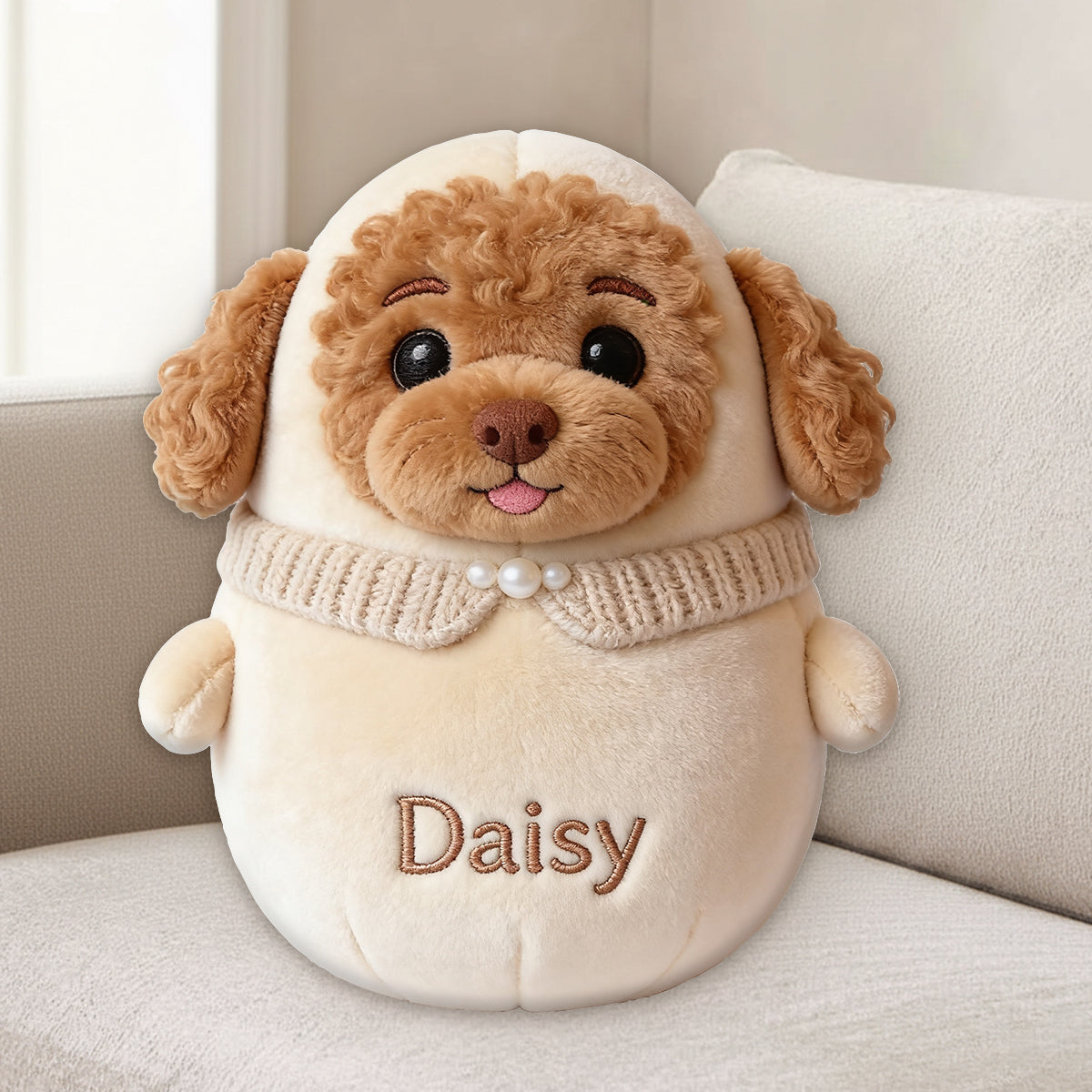 Cute Chubby Dog - Personalized Dog Premium Faux Fur Pillow