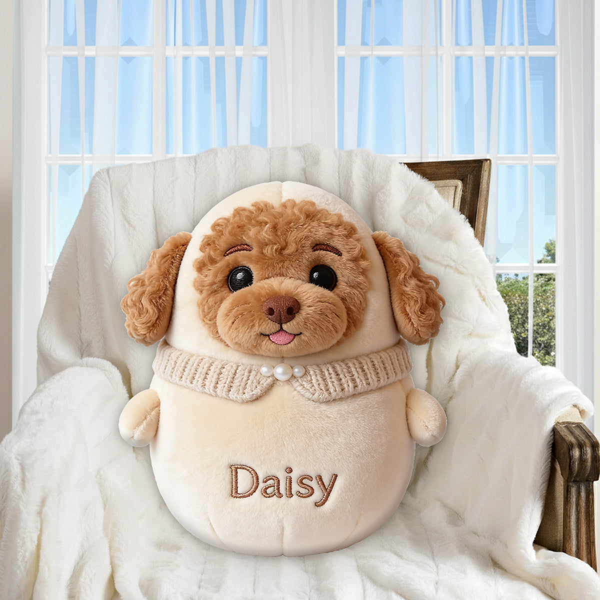 Cute Chubby Dog - Personalized Dog Premium Faux Fur Pillow