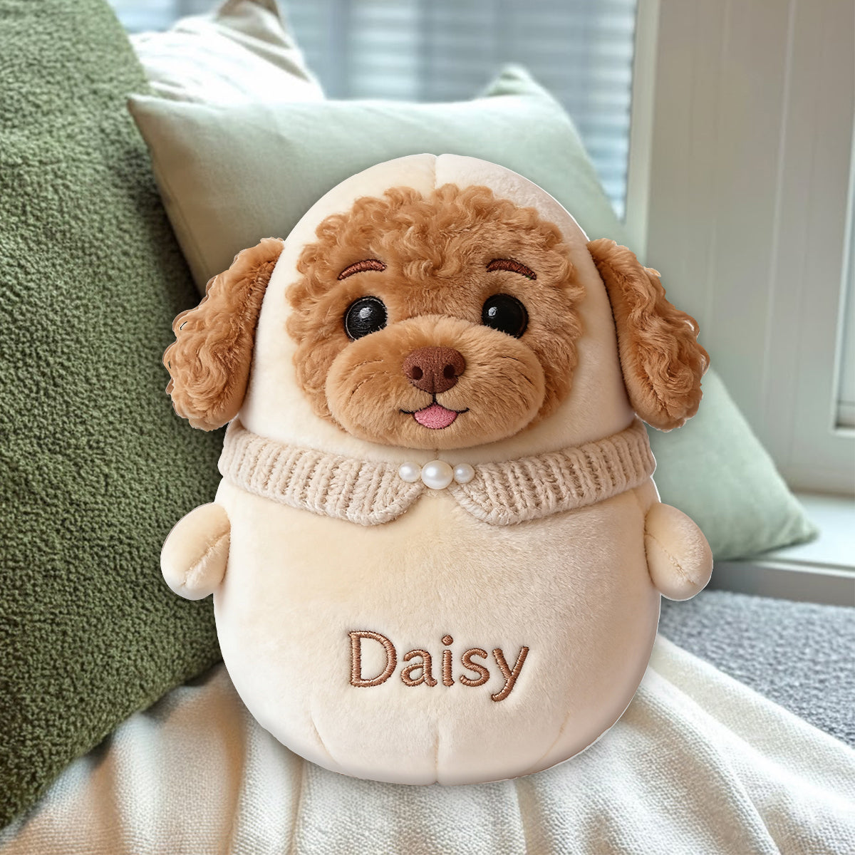Cute Chubby Dog - Personalized Dog Premium Faux Fur Pillow