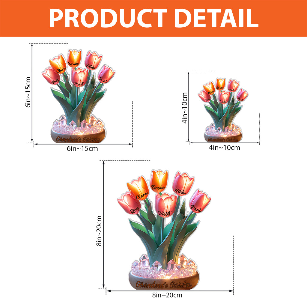 Grandma's Garden - Personalized Grandma Custom Shaped Acrylic Plaque