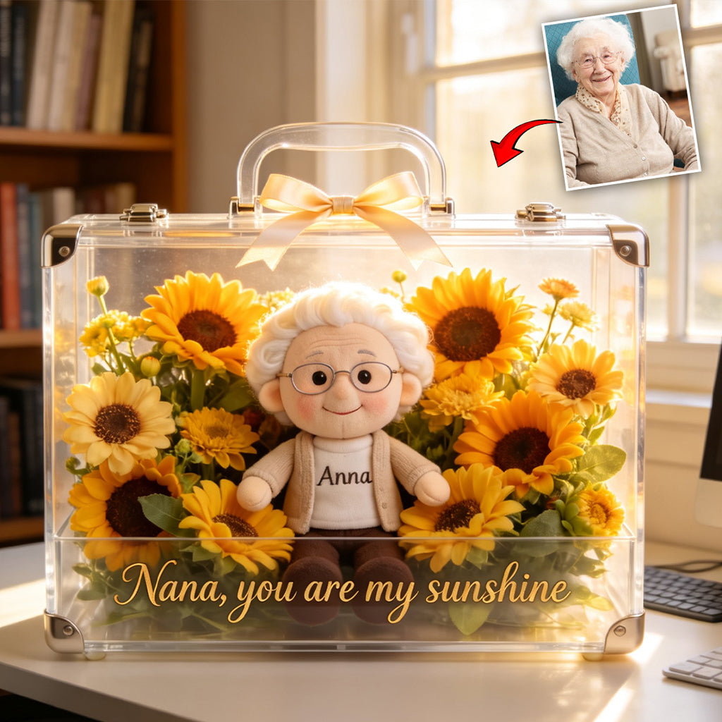Flower Suitcase - Personalized Mother Custom Shaped Acrylic Plaque