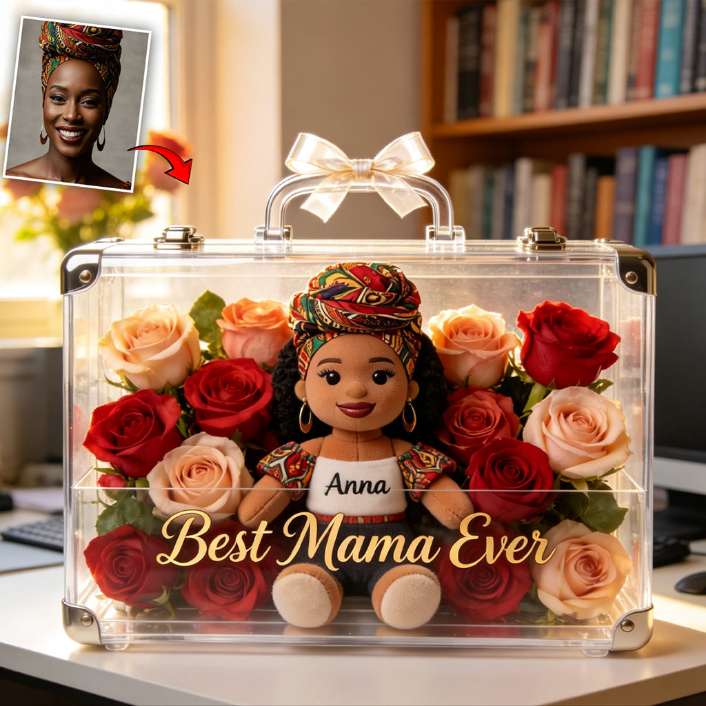 Flower Suitcase - Personalized Mother Custom Shaped Acrylic Plaque