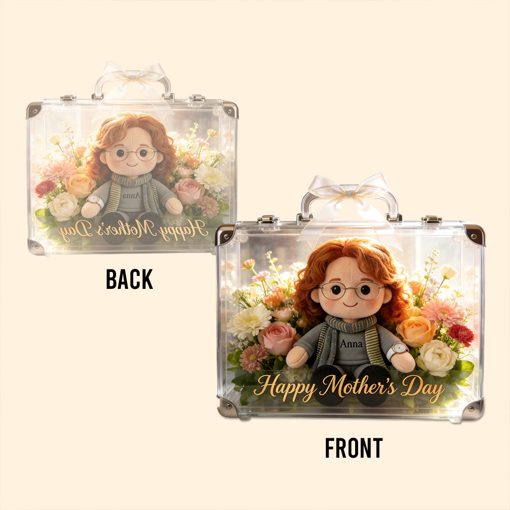 Flower Suitcase - Personalized Mother Custom Shaped Acrylic Plaque