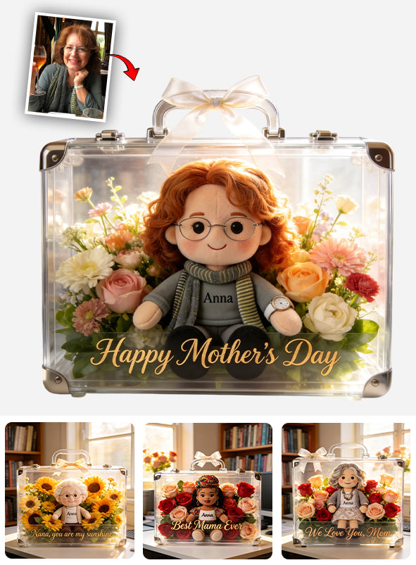 Flower Suitcase - Personalized Mother Custom Shaped Acrylic Plaque