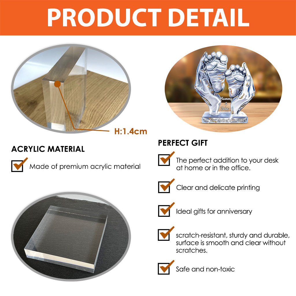 Our First Mother's Day - Personalized Mother Custom Shaped Acrylic Plaque