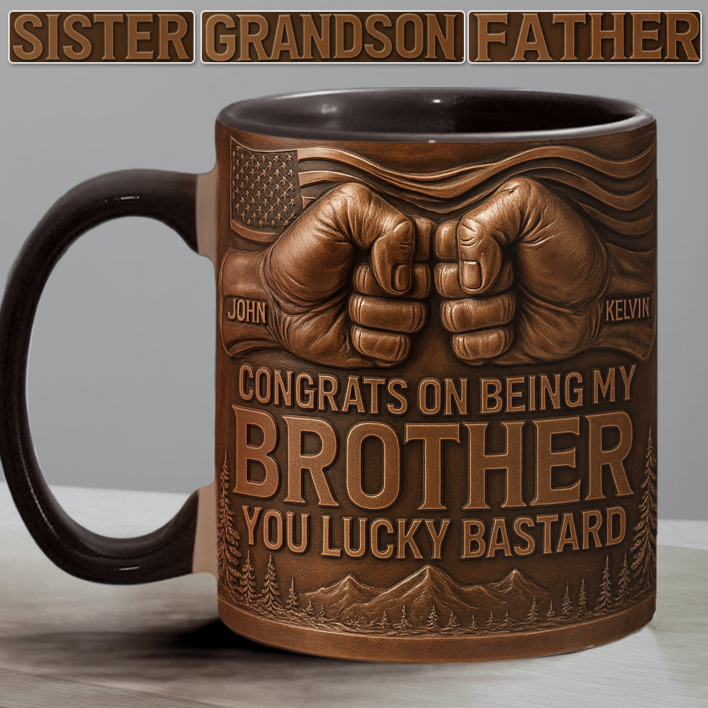 Félicitations pour être mon frère/ma sœur/mon fils… - Mug personnalisé pour frères et sœurs