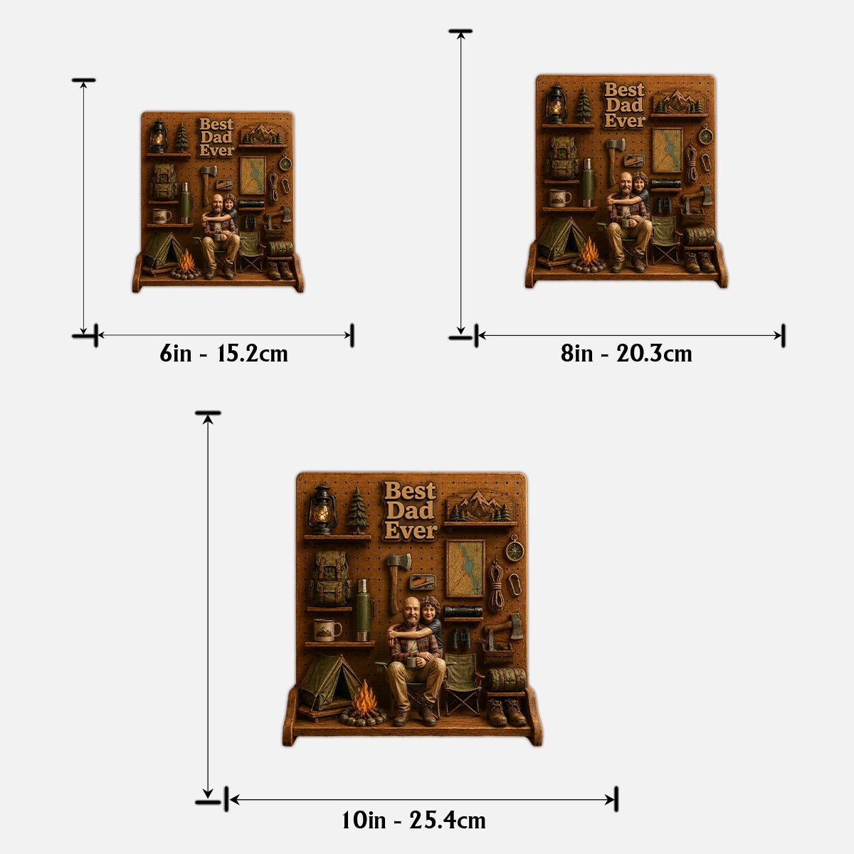 Cadeau pour Amateurs de Camping - Panneau en Bois Personnalisé à 2 Couches