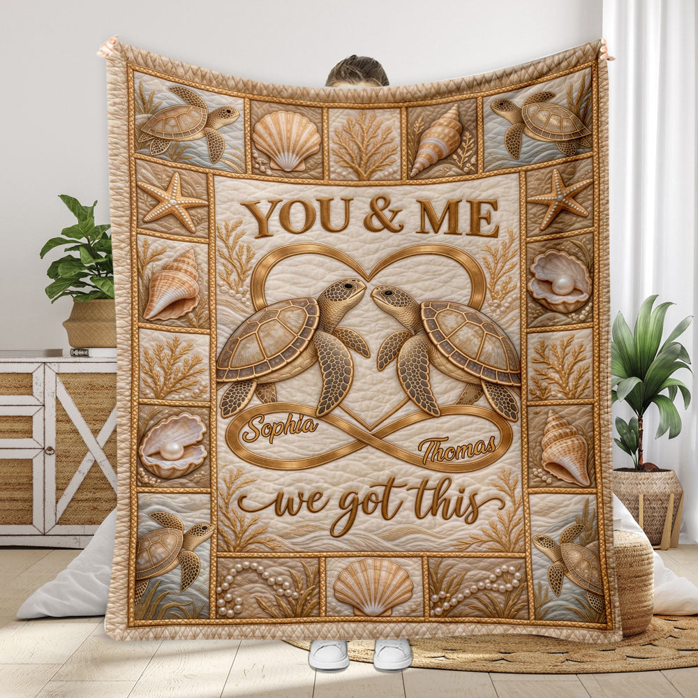 Love You Infinite - Personalized Turtle Blanket