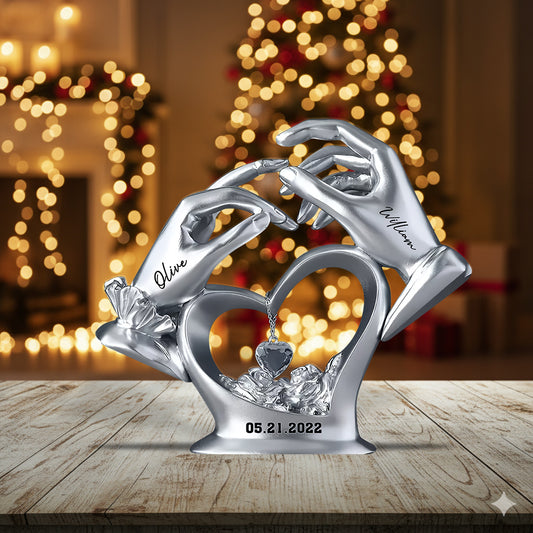 Christmas Anniversary Gift for Couple - Personalized Couple Custom Shaped Acrylic Plaque