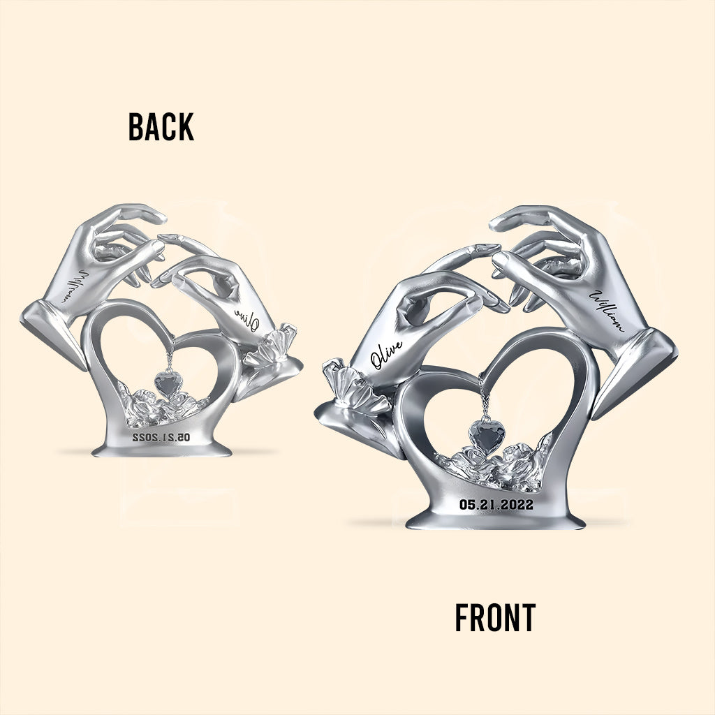 Cadeau d'anniversaire de Noël pour un couple - Plaque acrylique personnalisée en forme de couple