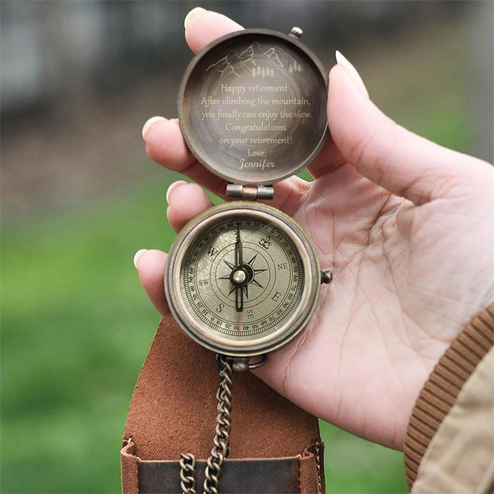 Happy Retirement Gift - Personalized Retired Compass