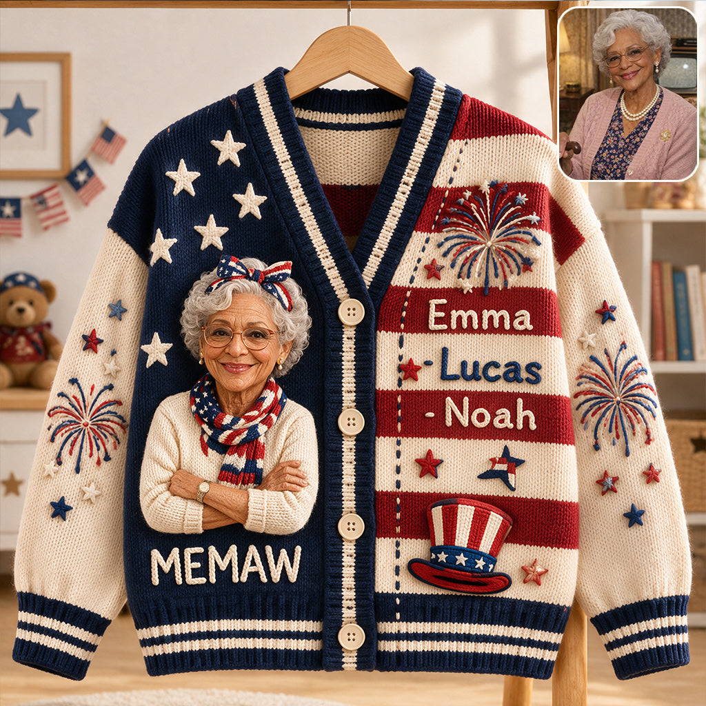 Cadeau Photo Pour Nana, Maman - Cardigan Personnalisé pour Grand-Mère