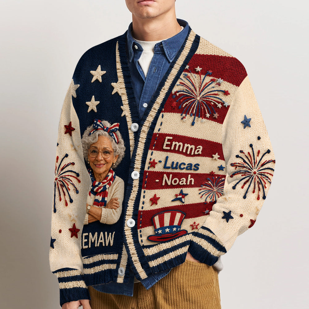 Cadeau Photo Pour Nana, Maman - Cardigan Personnalisé pour Grand-Mère