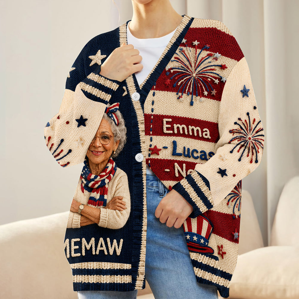 Cadeau Photo Pour Nana, Maman - Cardigan Personnalisé pour Grand-Mère