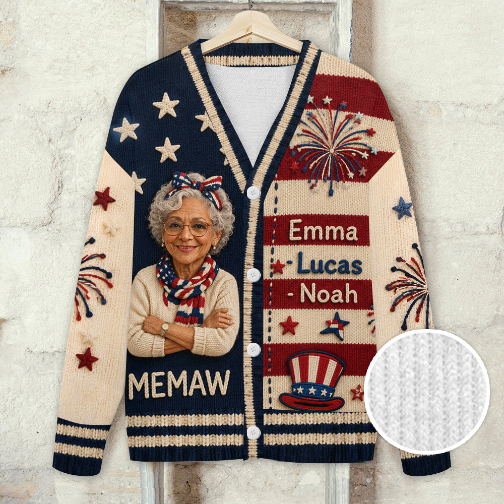 Cadeau Photo Pour Nana, Maman - Cardigan Personnalisé pour Grand-Mère
