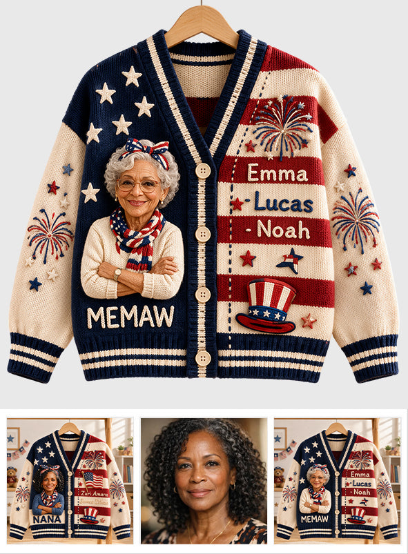 Cadeau Photo Pour Nana, Maman - Cardigan Personnalisé pour Grand-Mère