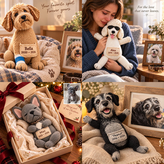 Custom From Any Pet Photo - Personalized Dog Posable Plush Doll