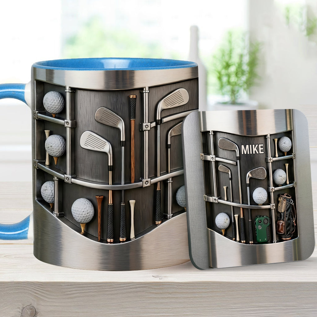 Love Goft - Personalized Golf Accent Mug & Coaster