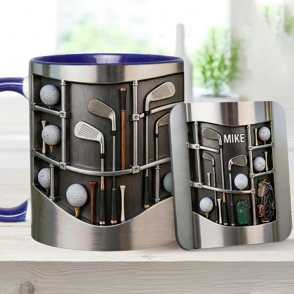 Love Goft - Personalized Golf Accent Mug & Coaster