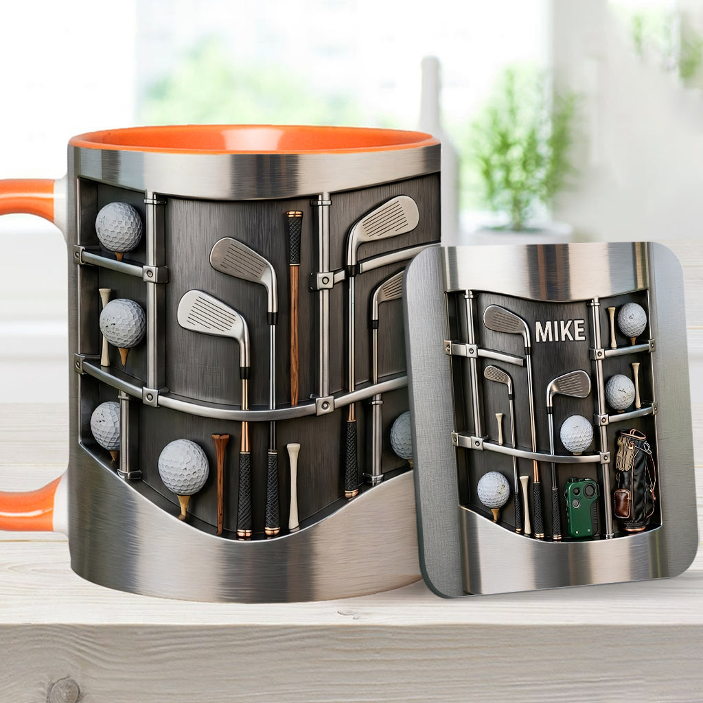 Love Goft - Personalized Golf Accent Mug & Coaster