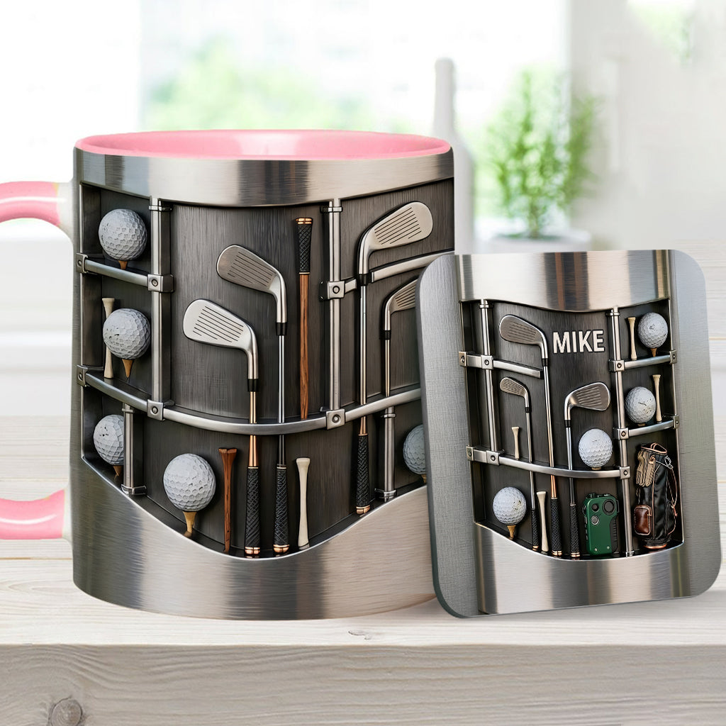 Love Goft - Personalized Golf Accent Mug & Coaster