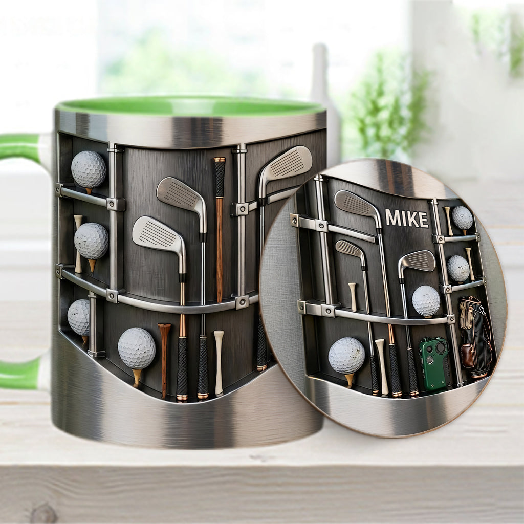 Love Goft - Personalized Golf Accent Mug & Coaster