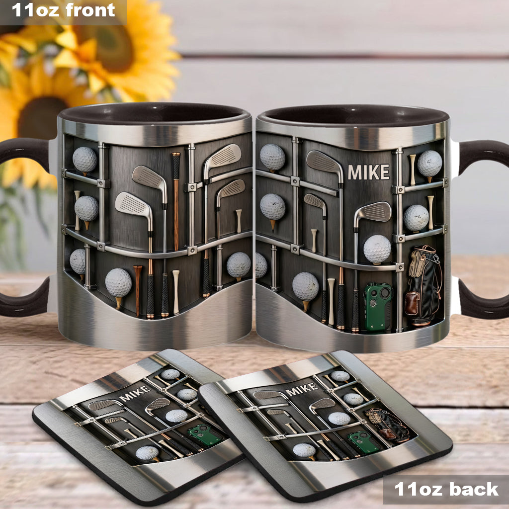 Love Goft - Personalized Golf Accent Mug & Coaster