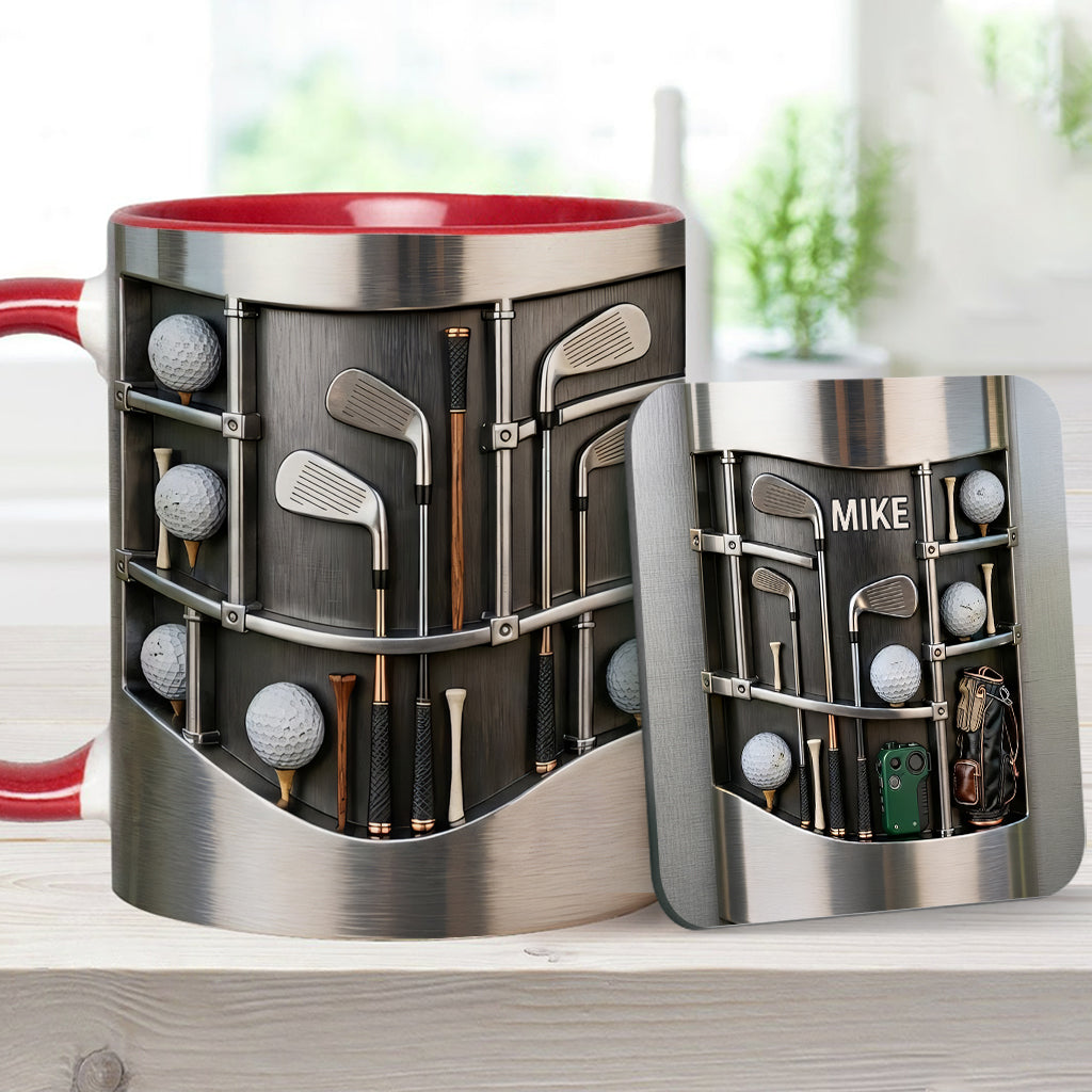Love Goft - Personalized Golf Accent Mug & Coaster