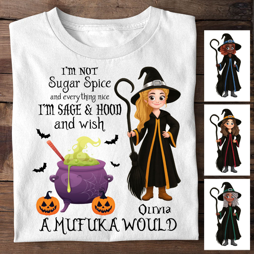 Je ne suis pas du sucre, des épices et tout ce qui est gentil - T-shirt et sweat à capuche de sorcière personnalisés